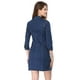 thumbnail image 5 of Vestido Camisero De Mezclilla Hasta La Rodilla Con Manga 3/4 Y Botones Vintage Para Mujer Azul S, 5 of 6