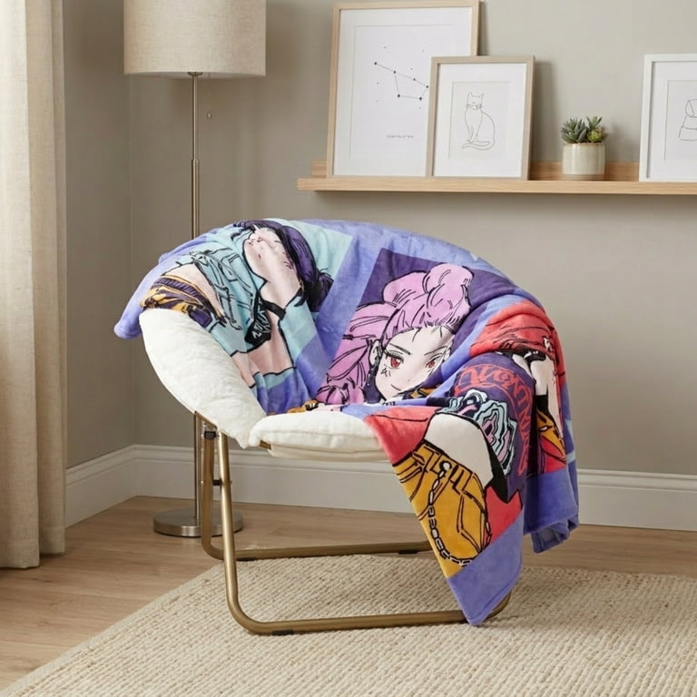 KPOP Demon Hunters Kids Silk Touch Blanket, Huntirx Trio, Purple