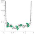 thumbnail image 3 of Auriga 14K White Gold 3.4x1.9 mm Emerald and Diamond Floral Bar Necklace for Women 18", 3 of 5