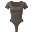 thumbnail image 5 of Body de mujer con cuello cuadrado y canalé - Ropa de yoga sin espalda, material de poliéster, diseño sexy para la playa/vacaciones, tallas S-L (detalles de busto/longitud), 5 of 5
