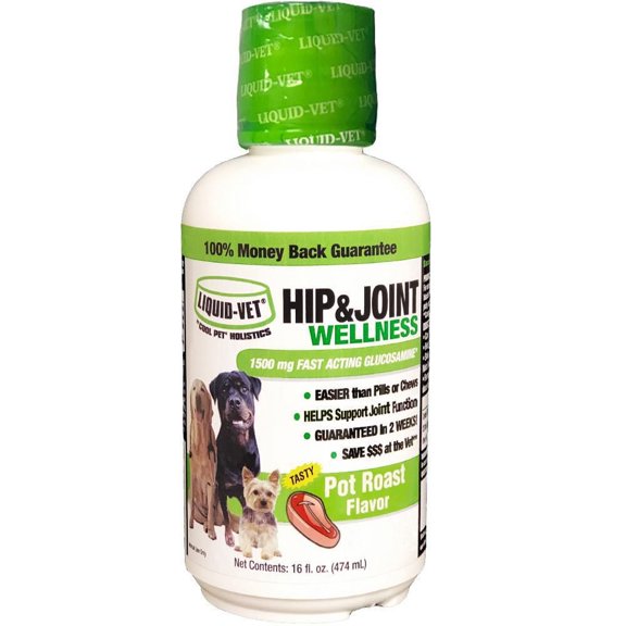 Liquid-Vet K9 Joint Wellness Fast-Acting Glucosamine for Dogs – Pot Roast Flavor, Joint Health Supplement, 16 oz