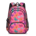 thumbnail image 2 of Pink Butterfly Pattern Cute School Backpack Bag with Padded Back and Adjustable Shoulder Straps 16.9 X 12.6 X 5.9 Inches, 2 of 5