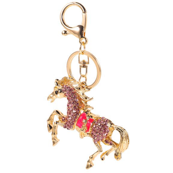 Racecourse Horse Racing Metal Keychain Bag Pendant 1pcs (pink) Keychains Rings Animal Tiny Gifts Womens Miss Toddler