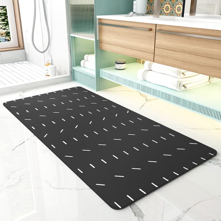  Extra Large Bath Mat Runner 24 x 48 Quick Dry Super Absorbent  Bathroom Runner Rug Non Slip Rubber Backed Bath Runner Rug Random Stripes  Print Long Bathroom Rugs Runner Beside Bath