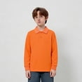 thumbnail image 4 of Boys Polo Shirts Long Sleeve Boys Orange Button down Shirt Collared Shirt School Uniform Boys Clothes Size 6-7 Years, 4 of 4