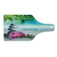 thumbnail image 2 of Spa Cutting Board, Sand Orchid and Massage Stones in Garden Sunny Day Yoga, Decorative Tempered Glass Cutting and Serving Board, Wine Bottle Shape, Blue Fern Green Fuchsia, by Ambesonne, 2 of 5