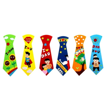 

6pcs/pack Non-woven Ties DIY Material Kit Kindergarten Teaching Equipment Educational Handmade Toys for Father Gift Children