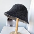 thumbnail image 3 of CoCopeaunts Wool Bucket Hat Plain Elegant Double-Sided Women Autumn Winter Warm All-Match Wear Basin Hat Lightweight Foldable, 3 of 7