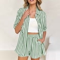 thumbnail image 7 of Bixock Maternity Pants,Womens Over The Belly Pants,Women's Maternity Clothing Two-piece Loose Striped Off Shoulder Shirt Top Shorts Set, 7 of 7