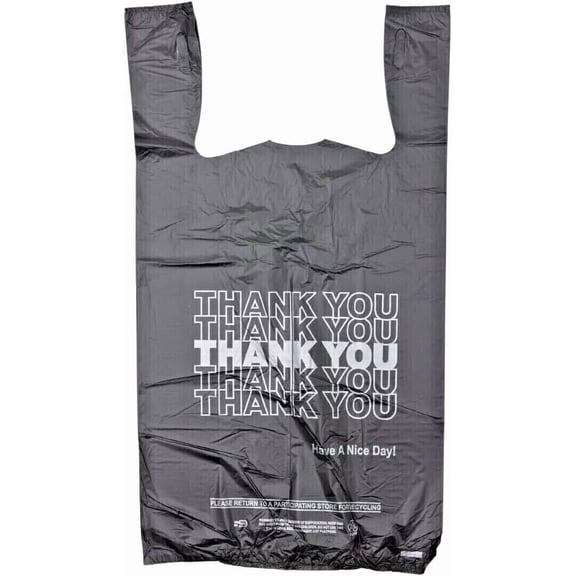 1000 Bags Thank You Plastic T-shirt Bags 1/8 Medium 16 Micron