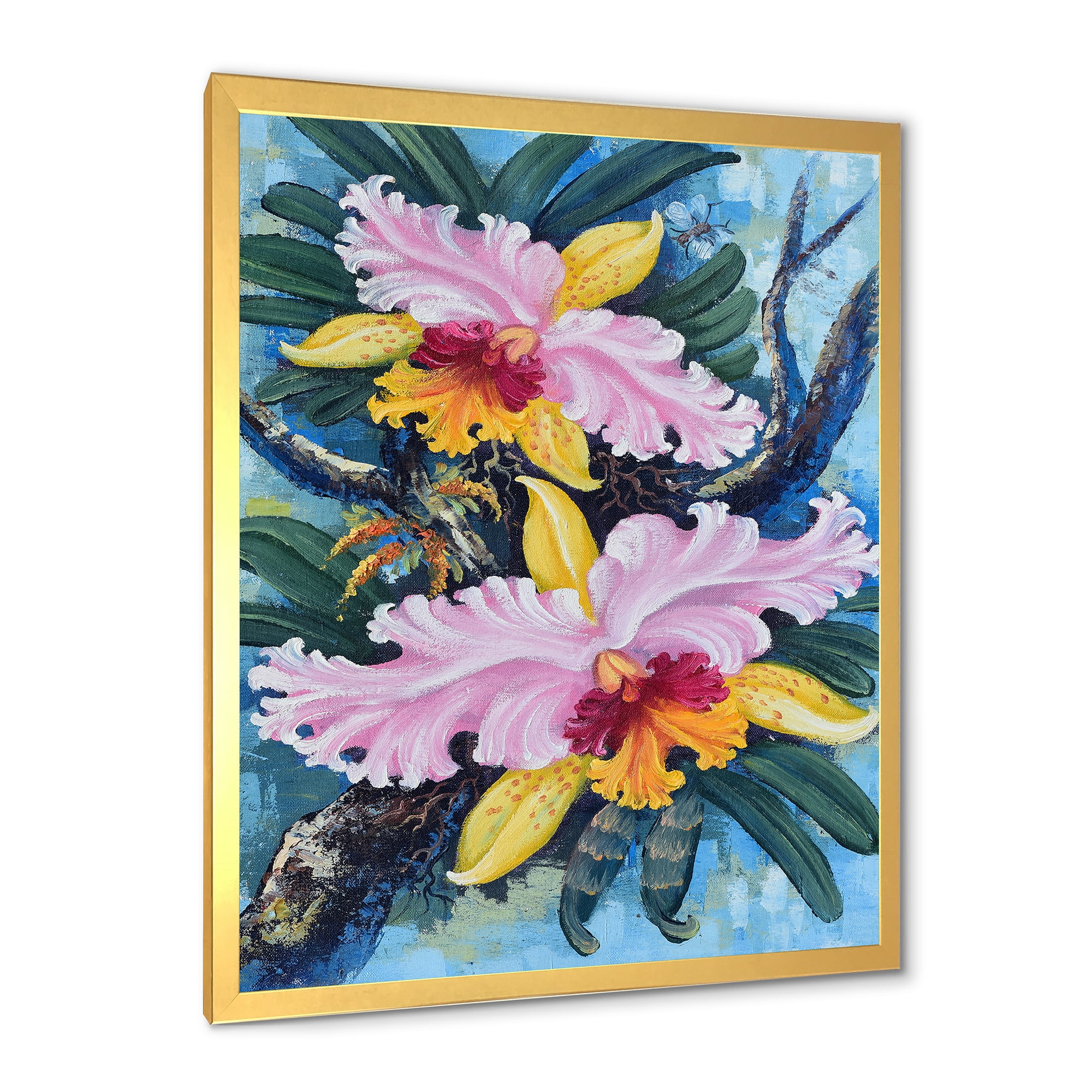 Designart 'Ancient Forest Orchids I' Traditional Framed Art Print