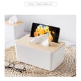thumbnail image 3 of Tissue Box Holder Large Capacity Detachable Mini Tissue Storage Container for Bathroom Bedroom Dressers DesksRectangle, 3 of 3