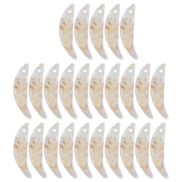 25 colgantes de dientes de lobo de plástico para hacer joyas, dijes para pulseras, collares, pendientes y decoraciones para disfraces de Halloween.
