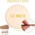 thumbnail image 2 of LAPTOM MAX 10 12 Inch Unfinished Wood Circles, Blank Wood Rounds for DIY Crafts, Door Hanger, Wood and Painting with Ribbon and Rope, 2 of 6