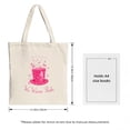 thumbnail image 3 of Whimsical Cream Tote Bag with Pink Top Hat & Hearts " We Celebrate " & " We Weean Pink " - Perfect for Parties Travel & Shopping, 3 of 4
