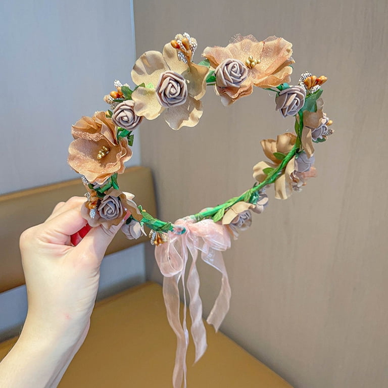 Floral Cloth Headband Bridal Hair Accessories Wedding Party Photo Prop Amazon.com : Catery Flower Bride Wedding Headband Silver  main image 4