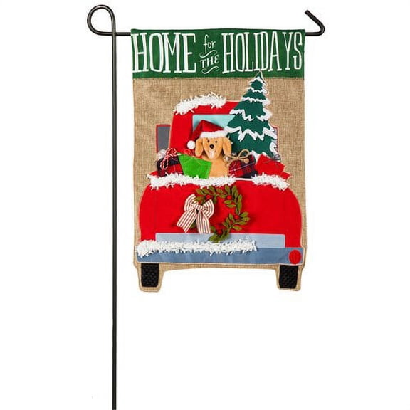 Evergreen Flag & Garden Home for the Holidays 2-Sided Polyester 1'6 x 1 ft. Garden Flag