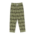 thumbnail image 6 of Uemuo Green Snake Pattern Women's Wide Leg Palazzo Lounge Pants with Pockets Light Weight Loose Comfy Casual Pajama Pants-Medium, 6 of 9
