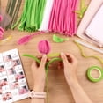 thumbnail image 6 of CandWuom Pink Green Pipe Cleaners Flower Kit for Graduation Gifts, Chenille Stems for Pipe Cleaner Tulip Flowers Bouquets Making, 6 of 7
