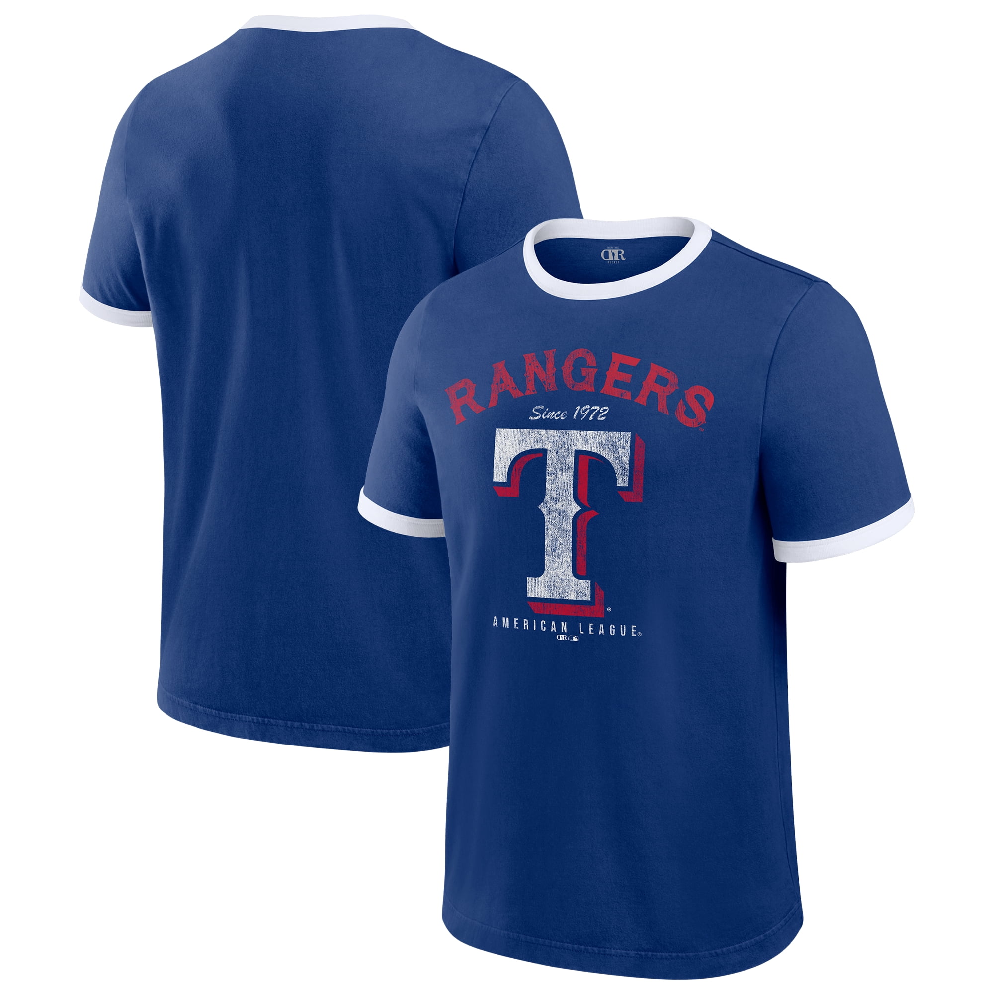 Men's Darius Rucker Collection by Fanatics Royal Texas Rangers Washed Ringer T-Shirt
