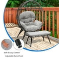 thumbnail image 3 of Uforic Outdoor Egg Chair with Stand and Ottoman, Cushioned Wicker Chair with PE Rattan Design, Footrest Included for Patio, Garden, Backyard, Porch, Gray, 3 of 5