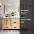 thumbnail image 4 of ARIEL Cambridge 72 Inch Double Rectangle Sink Bathroom Vanity With Carrara White Quartz Countertop 1.5 Inch Edge In Oak, 4 of 7