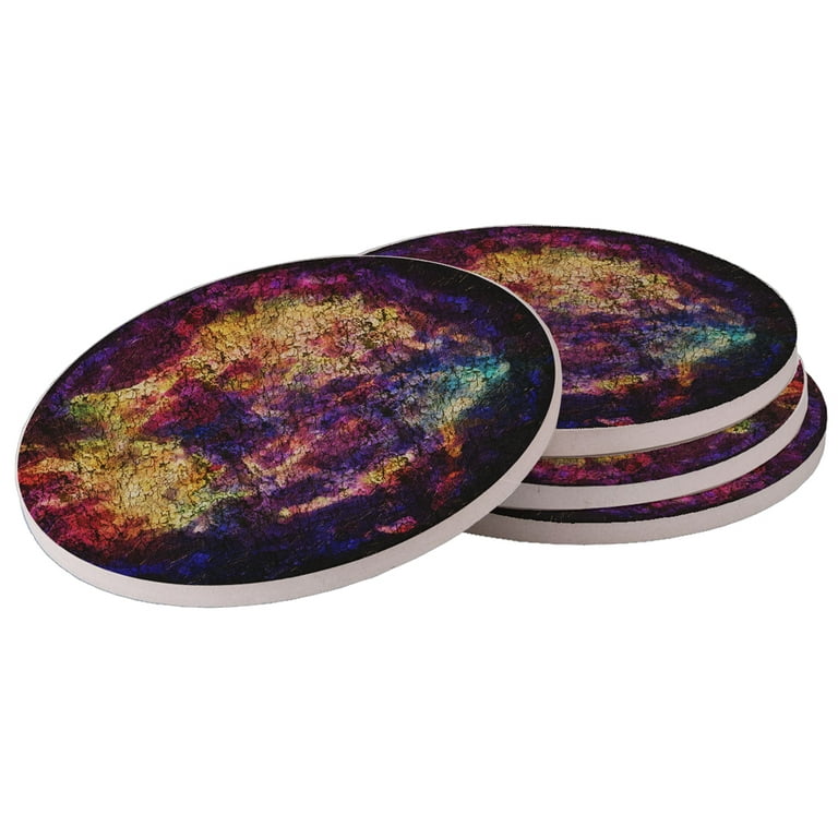 Multicolored wooden coasters, Wooden Coasters for Drinks - Natural