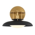thumbnail image 3 of Gavin 1-Light Wall Sconce in Matte Black with Warm Brass Accents, 3 of 6