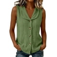 thumbnail image 2 of Noric Women's Sleeveless Button Down Blouse V Neck Solid Color Summer Casual Loose Fit Tank Tops, 2 of 9
