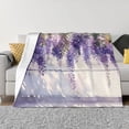 thumbnail image 1 of Balery Lavender Blooms Window Manta de Franela con Dibujo, Lujo Ultra Suave y Cálido, Antipelusa y Resistente a las Arrugas para Cama, Sofá, Camping -80"x60", 1 of 6