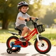thumbnail image 4 of Costway Vélo 12 Pouces pour Enfant avec Roues Stabilisatrices Amovibles et Panier pour 3-4 Ans Rouge Rouge, 4 of 9