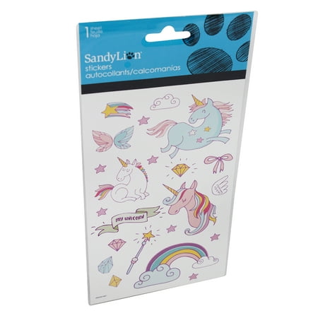 Colorful Unicorns Standard Value Dimensional - Clear w/Glitter