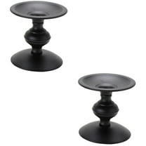 Worgeous 2pcs Decorative Candle Holder Simple Candlestick Creative Iron Candle Plate Decor