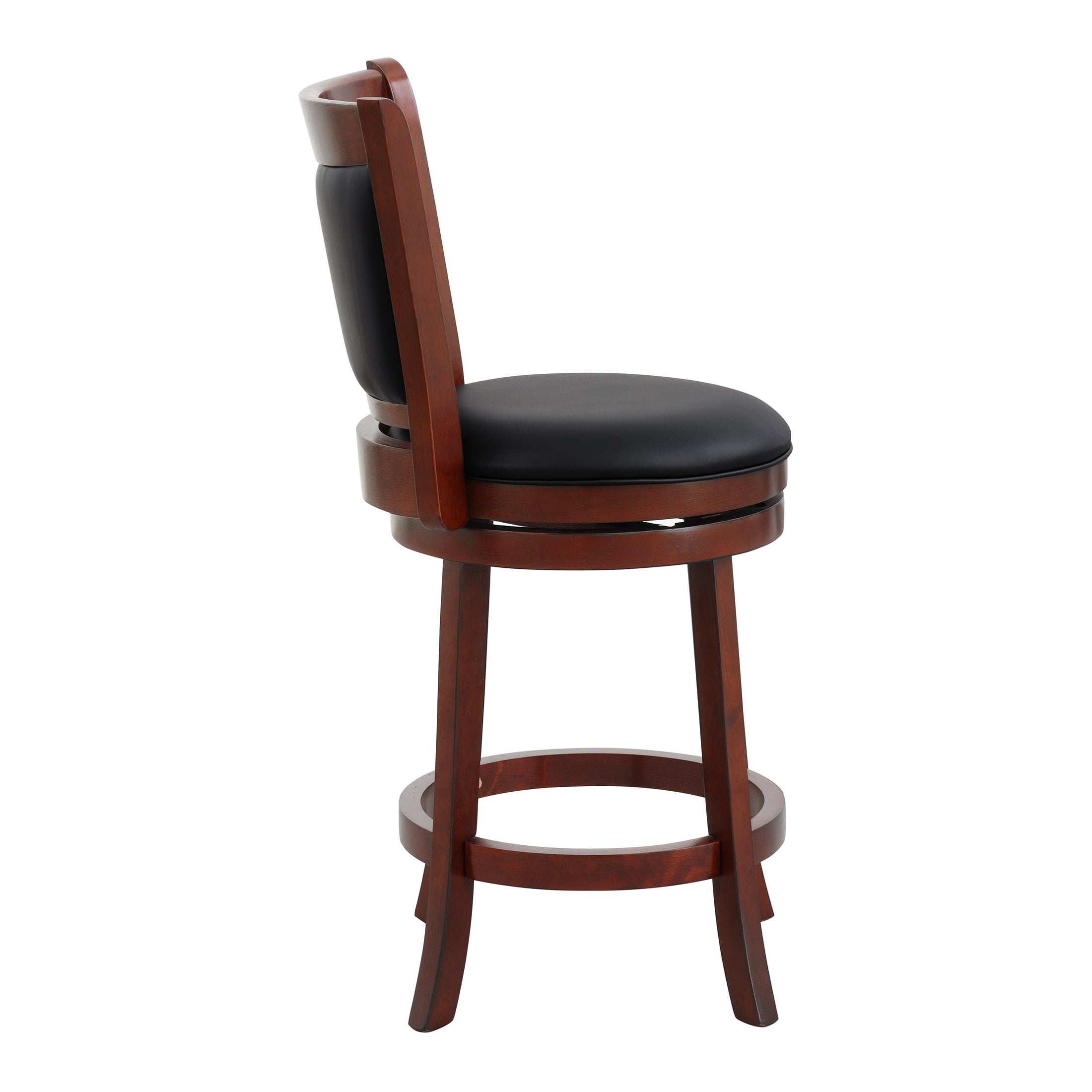 OakvillePark Odelia Solid Back Swivel Barstool, Counter Height, Cherry