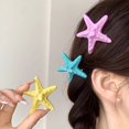 thumbnail image 3 of Stable Grip Hair Clip 5pcs Girls Hairpin Set with Starfish Shape Hair Clip Stable Grip Macaron Colors Trendy Summer Hair for Beach for Women, 3 of 7