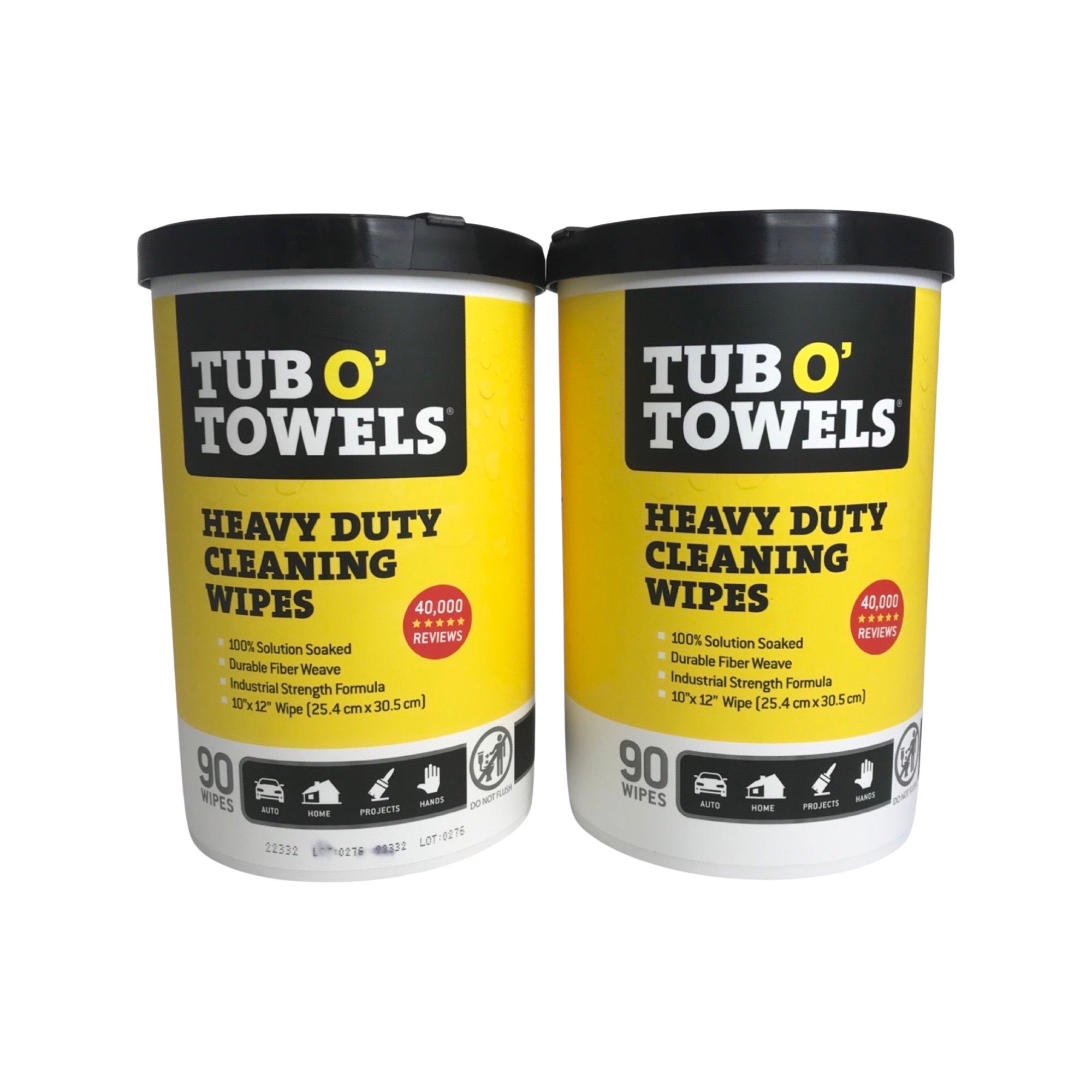 Tub O' Towels TW90 2 Pack Heavy Duty Extra Large 10" x 12" Cleaning