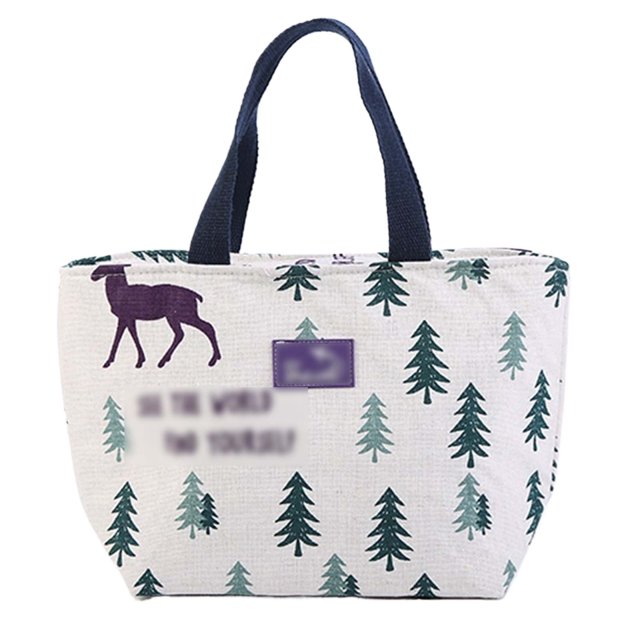Bolsa de aislamiento portátil de lino de algodón de estilo nórdico bolsa de aislamiento de papel de aluminio almuerzo de estudiante con bolsa de arroz bolsa de hielo al por mayor