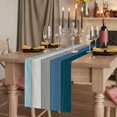 thumbnail image 2 of Table Runners 90 Inches Long Dress Scarves, Blue Ombre Wooden Farmhouse Coffee/Dining/Kitchen Table Runner for Living Room, Farmhouse Retro Wood Gradient 13x90 Inch, 2 of 9