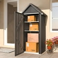 thumbnail image 6 of AECOJOY Outdoor Storage Cabinet Waterproof, Vertical Tall Outdoor Storage Cabinet with Shelves, All Weather Metal Vertical Storage Shed & Outdoor Cabient for Garden in Dark Grey, 6 of 8