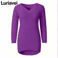 thumbnail image 4 of Luriavei Womens Sweaters Trendy Solid Color Classic Knit Tops Thermal Long Sleeve Fleece Shirts Fall Outfits Winter Clothing(Purple,XX-Small), 4 of 7