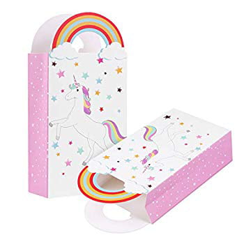UNICORN 24 PARTY BAGS PAPER With Handles Birthday Goody Favour Loot Gifts H512 