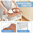 thumbnail image 3 of 3-Tier Rolling Cart, Metal Utility Cart with Detachable Tray Top, Storage Craft Art Cart Trolley Organizer Serving Cart Easy Assembly for Bathroom, Living Room, Office, Kitchen, Classroom, White, 3 of 8