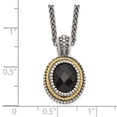 thumbnail image 3 of Shey Couture  Sterling Silver with 14K Accent 18 Inch Antiqued Checkerboard-cut Black Onyx Necklace, 3 of 5