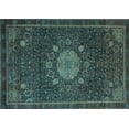 thumbnail image 1 of Ahgly Company Indoor Rectangle Medallion Light Blue Traditional Area Rugs, 2' x 3', 1 of 4