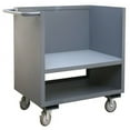 thumbnail image 2 of Durham 3SLT-2436-2K-95 14 Gauge 3 Sided Low Deck Stock Truck with Tubular Push Handle, Gray - 36 x 24 x 41.25 in., 2 of 3