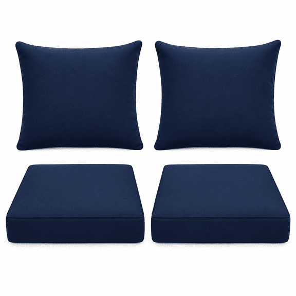 Outdoor Chair Cushions Patio Furniture Seat & Back Pillow 22 x 22 Inch Blue
