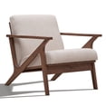 thumbnail image 2 of Omax Decor Zola Solid Wood and Fabric Upholstered Accent Armchair in Walnut/Beige, 2 of 5