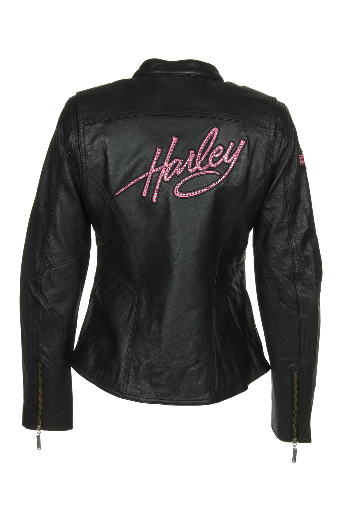 Harley Davidson 98022 12vw Women S Jacket Pink Label Embellished Black Leather