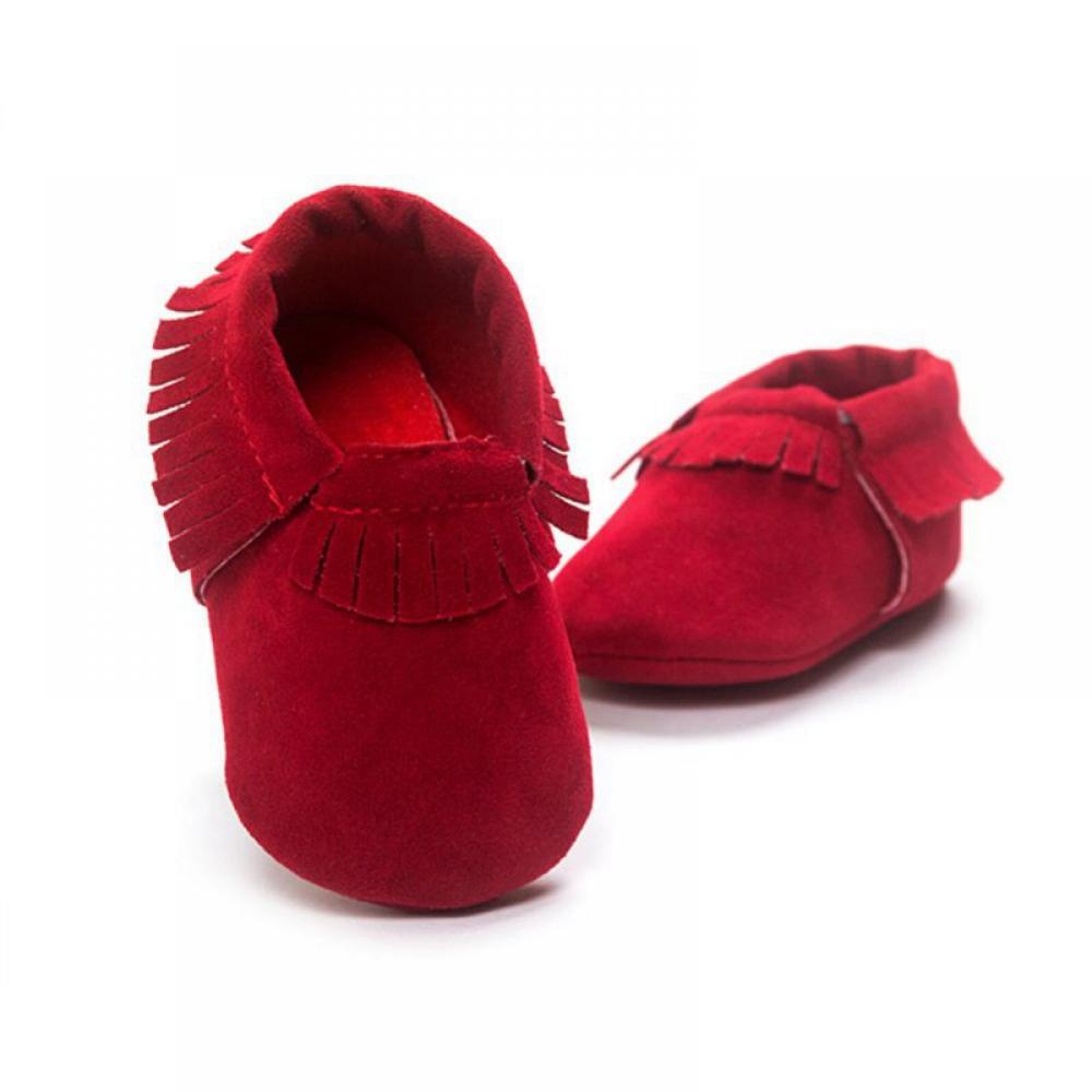 Baby Boy Girl Suede Leather Shoes Non-slip Soft Sole Casual Shoes Toddler PU Boots (Red) - image 2 of 3