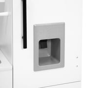 Delta Children Deluxe Modern Kitchen - Wooden Toy Kitchen Playset with Realistic Knobs that Turn/Click, Oven, Sink and Fridge/Freezer with Ice Maker, White